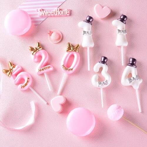 Single packaging creative birthday candles boys and girls party arrangement birthday candles