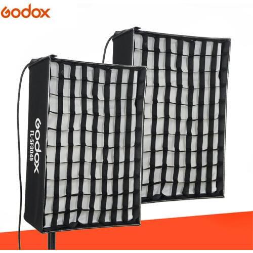 Godox 2*FL150S 60*60cm + 2*Honeycomb Grid flexible portable LED lights are suitable for portrait,video,outdoor,studio shooting