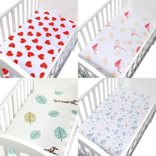 Baby Crib Sheets Infant Fitted Sheet Baby Soft Cover Bedspread Woven Bedding Protector Newborn Baby Crib Fitted Sheet
