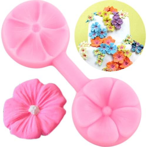 Cherry Flower Embossed Silicone Molds DIY Cupcake Topper Fondant Cake Decorating Tools Candy Resin Clay Chocolate Gumpaste Mould