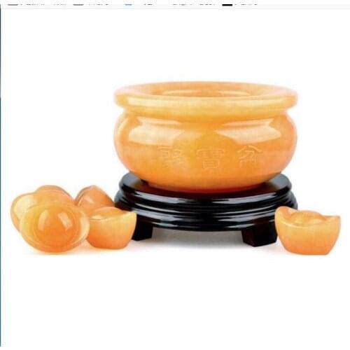 Statue Natural Topaz decoration Zhaocai cornucopia Home Furnishing crafts feng shui office