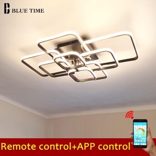 APP Controlling LED Chandelier For Bedroom Living Room Dining Room dinning room Chandeliers Black/Coffee/White Body AC 220V 110V