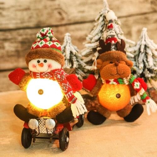 Luminous Christmas Doll LED Light Snowman Elk Christmas Tree Pendant New Year 2022 Merry Christmas Decorations For Home Ornament