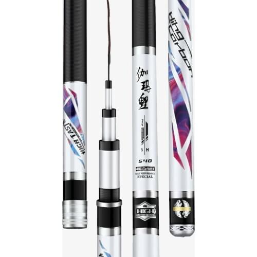 3.6M-8.1M Taiwan Fishing Rod 5H 6H Super Hard Carp Wedkarstwo Olta Carbon Fiber Long Section Hand Pole Telescopic Fishing Sticks