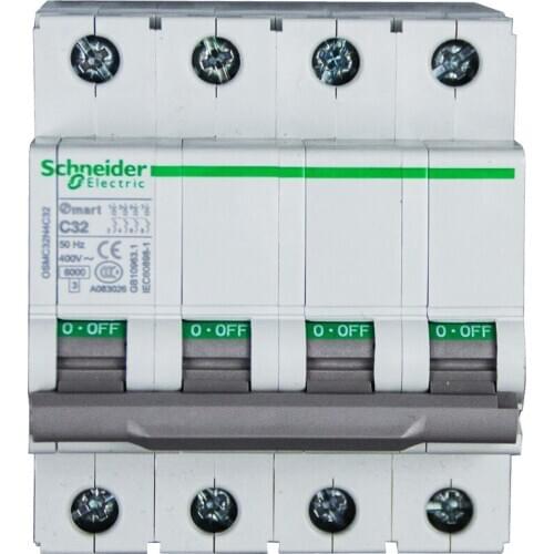 Thermal Magnetic Miniature Circuit Breaker Electrical Air Switch Original Export Type C 4P 50A 63A 400VAC 50HZ 6KA Mini