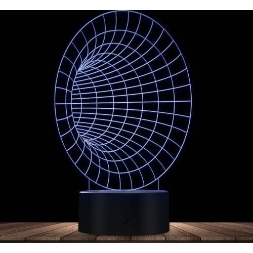 Vintage Gramophone 3D Effect Line Novelty Lighting Nostalgia Style LED Optical illusion Light Megaphone Glowing Led Table Lamp