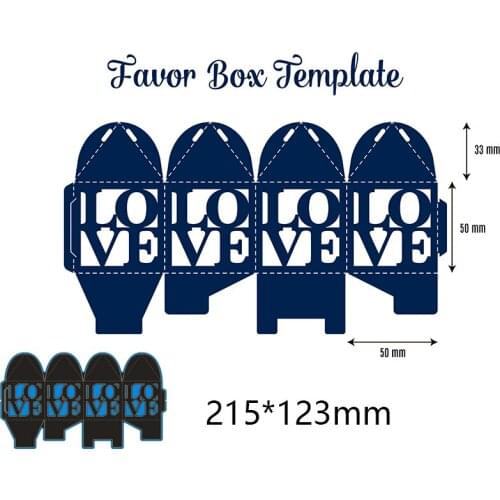 Cutting Dies Love Box Template Metal and Stamps Stencil for DIY Scrapbooking Photo Album Embossing Paper Card 215*123mm