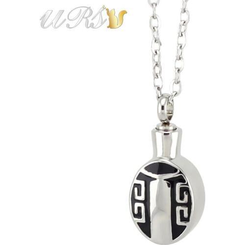 High quanlity 316L stainless steel silver color oval urn cremation jewelry necklace pendant perfume locket with chain as gift