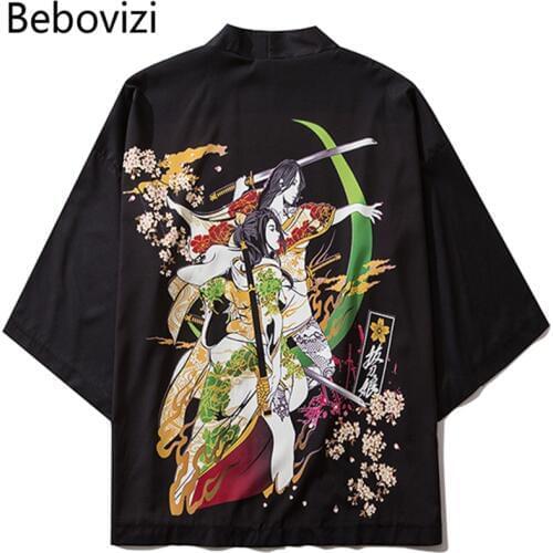 Bebovizi Yukata Female Cardigan Shirt Harajuku Style Kimonos Woman 2020 Blouse Obi Haori Anime Streetwear Traditional Japanese