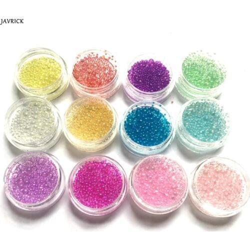 12 Pcs/set DIY Crystal Epoxy Filler Color Bubbles UV Resin Glue Imitation Blister Bubble Beads Filling Material