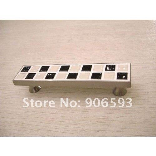 12pcs lot free shipping Black and white mosaic cabinet handles