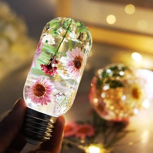 3pcs DIY Crystal Epoxy Resin Light Bulb Resin Molds Silicone Mold Handmade Resin Crafts With 4 Led Chips &10 Caps Casting Moulds
