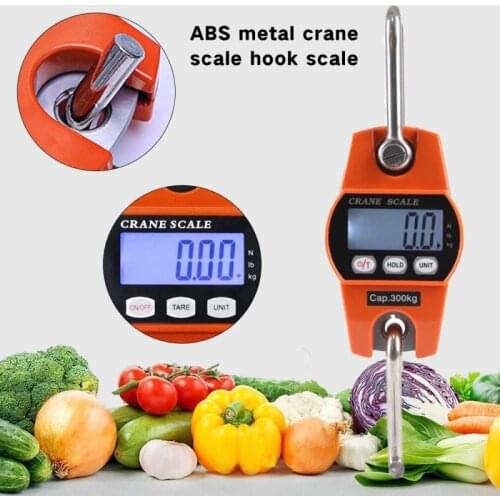 300KG Mini Crane Scale Portable LCD Digital Electronic Balance Hanging Scales Heavy Duty Weight Tool Farm Market Upgrade Version