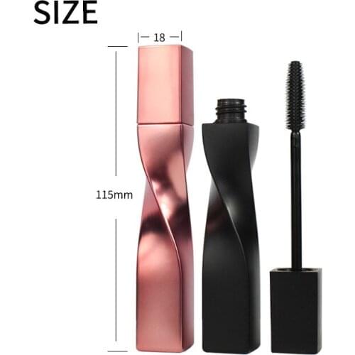 50pcs/lot 15ML mascara tube Design sense line rotating square mascara tubes Two brush heads mascara tubes wholesale