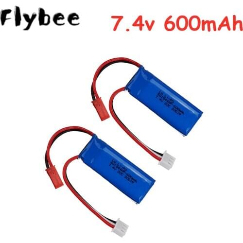 7.4V 600mAh 20C Lipo Battery for WLtoys K969 K979 K989 K999 P929 P939 RC Car Parts 2S 7.4v 601844 Battery for WLtoys K969