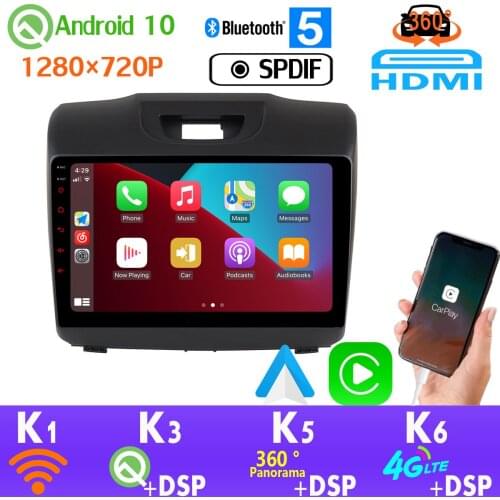 Android 10 1280*720 For Isuzu D-max MU-X Chevrolet Trailblazer Colorado LT S10 GPS Radio CarPlay 4G LTE DSP Head Unit 360 Camera