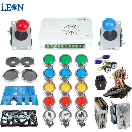 Arcade Cabinet Diy Kit Pandora Box Saga 14 5Pin 8Way Sanwa Arcade Joystick Chrome Plating Illuminated Arcade Button Pandora Wifi