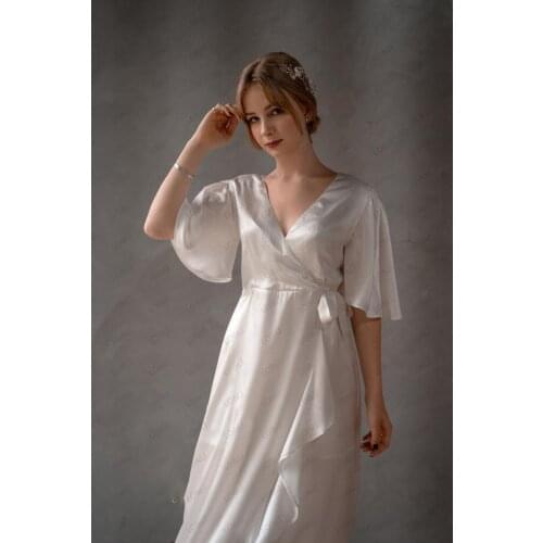 Satin Robe Female Intimate Lingerie Sleepwear Silky Bridal Wedding Gift Casual Kimono Bathrobe Gown Nightgown Sexy Nightwear
