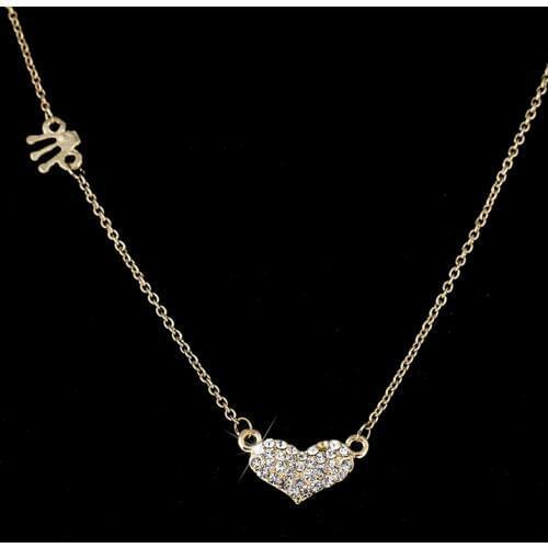 Free Shipping New Products Beautiful women Wedding Dress Heart Rhinestones Necklace T1325