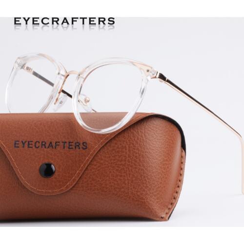 Brand Designer Optical Clear Lens Eyewear Vintage Cat Eye Eyeglasses Frames For Women Retro Round Womens Eyeglass Frames