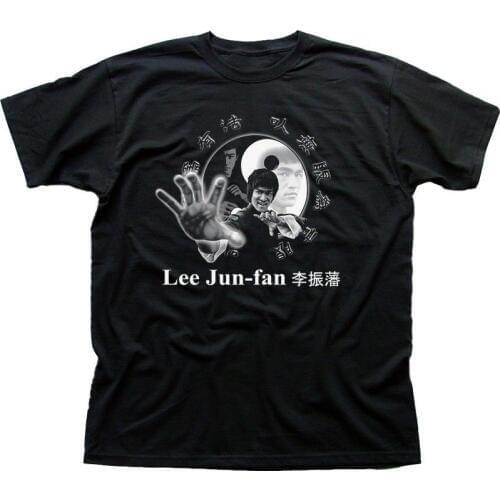 Bruce Jun Lee Inspired Fan Enter The Dragon Kung Fu Martial Arts Cotton Summer Mens Printed O-Neck Street Wear Order T Shirts