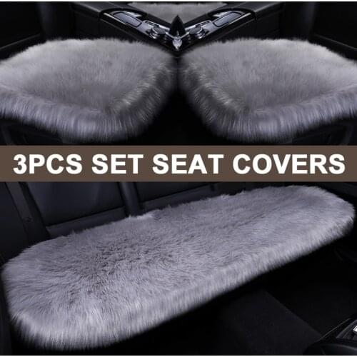 Car Seat Covers Warm Automobile Seat Cushion Universal Faux Fur Cover for Car Seat Interior Accessories Long Plush Pad