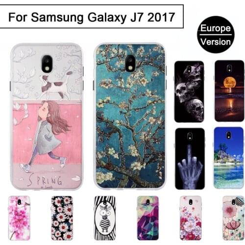 3D Relief Painted Pattern Cover For Samsung Galaxy J7 2017 J730F EU Version Soft TPU Case For J7 2017 EU Cober Phone Shells capa