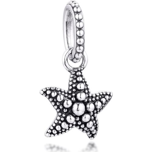 CKK Fit Pandora Bracelet 925 Sterling Silver Beads Beaded Starfish Pendant Charms Women DIY Jewelry Making Wholesale