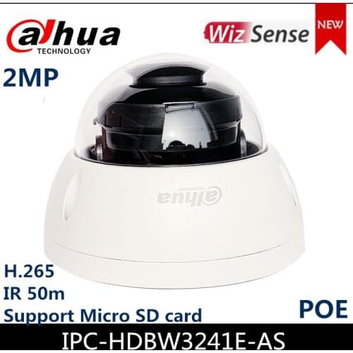 DaHua 2MP Lite AI WizSense IPC-HDBW3241E-AS IR Fixed focal Dome Network Camera IP Camera H.265+ IP67, IK10 protection