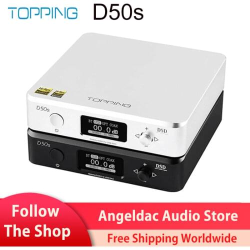 TOPPING D50s ES9038Q2M*2 DAC Bluetooth 5.0 LDAC D50 DSD512 32Bit/768kHz Hi-Res Audio HIFI Decoder
