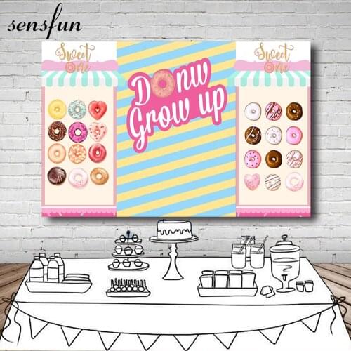 Sensfun Girls Donuts Party Backdrops For Birthday Party Dessert House Candy Bar Photography Backgrounds Custom Photocall 7x5ft