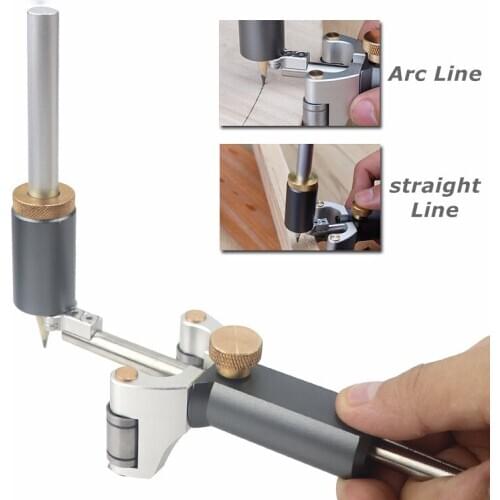 Home Aluminum Alloy With Scale Woodworking Tool DIY Parallel Line Adjustable Wheel Marking Gauge Carpenter Arc Scriber