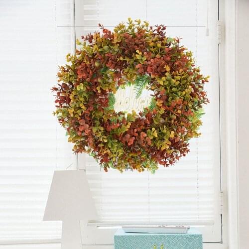 Simulation Garland Eucalyptuse Wreath Field Round Handmade Autumn Wreaths Door ing Accessories Wedding Party Decoration