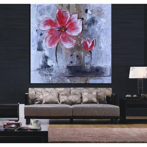 Print Modern Red Poppies Abstract Oil Painting on Canvas Modern Pop Art Poster Wall Picture For Living Room Sofa Cuadros Decor