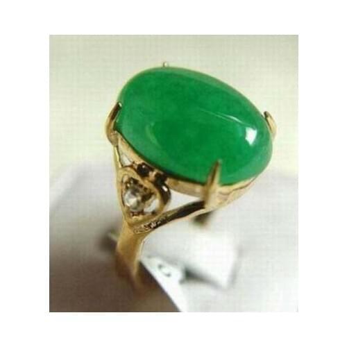 Free Shipping fine green green jade bead ring(#6,7,8,9,10)