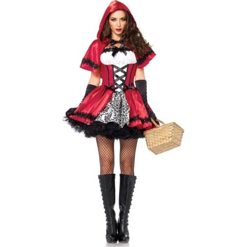 Halloween Adult Little Red Riding Hood Fantasia Costume Carnival Party Queen Cosplay Stage performance Dress