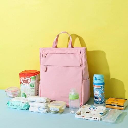 Multifunctional Large capacity Mommy bag Stylish and lightweight Solid color Mother and baby bag