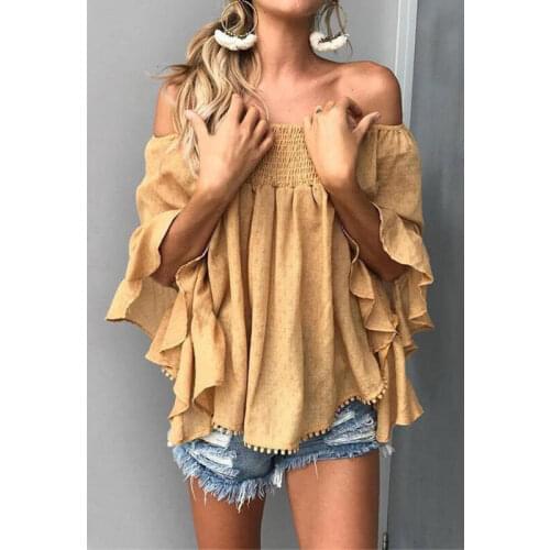 Fashion Women Summer T-Shirts for Streetwear Short Flare Sleeve Casual Loose Pullovers Top For Lady
