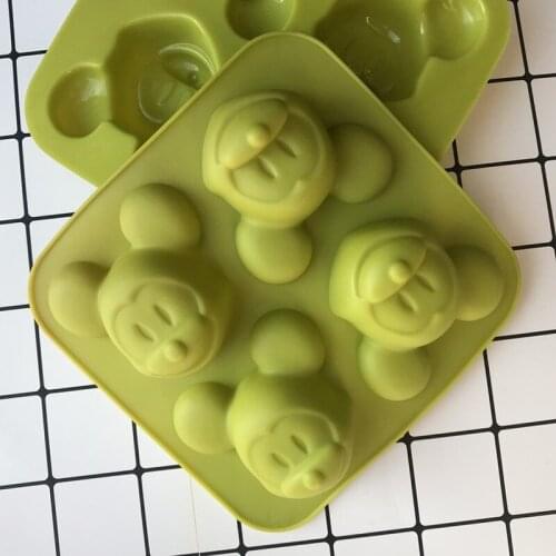 Cartoon 4 even small rat silicone mold cookie baking tool DIY cake chocolate 3D mold childrens food supplement mold soft candy