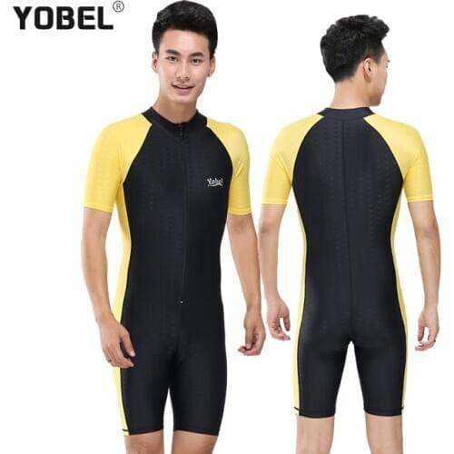 YOBEL Brand Mens one-piece swimsuit waterproof sunscreen shirt surf wear diving suit