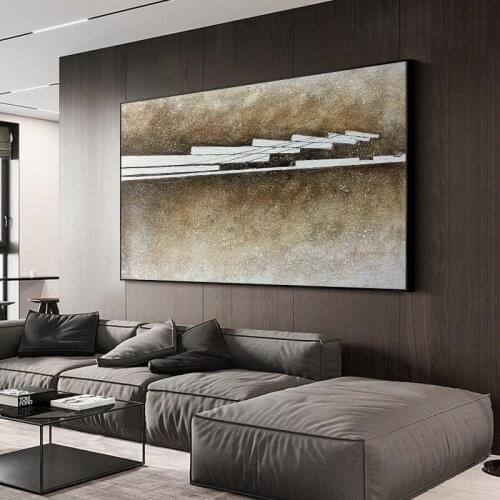 Hand-painted wall will be modern abstract paintings beige sitting room art, home decoration painting images