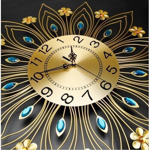 2020 New Light Luxury Living Room Clock Home European Style Personality Wall Clock European Art Wall Watch Bedroom Silent Clock