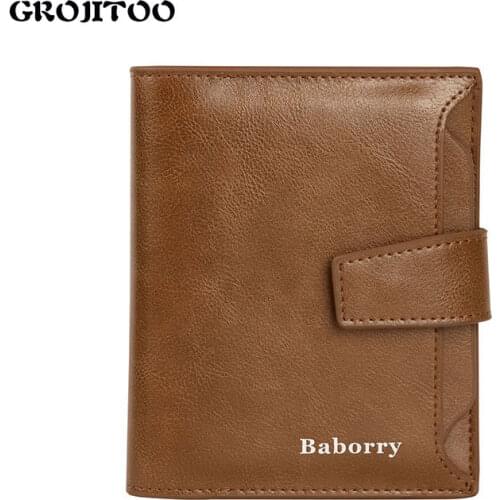 GROJITOO Pu Mens New Wallet Card Bag Small Change Bisiness Short Wallet Mens Zipper Purse Durable Leather Men Wallet Card Bag