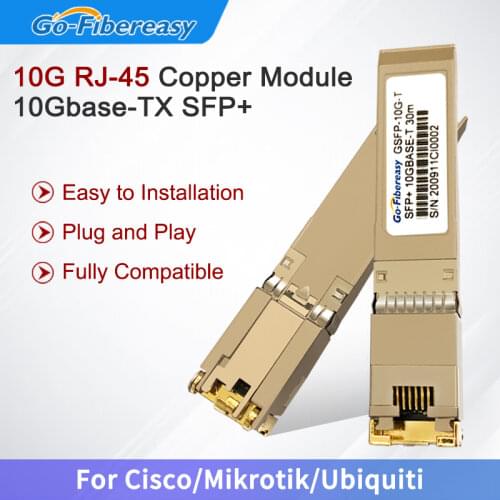 10GBASE-T SFP+ Copper Mini-GBIC SFP to rj45 Module Transceiver for Cisco SFP-10G-T-S, Ubiquiti UF-RJ45-10G, Netgear,Mikrotik