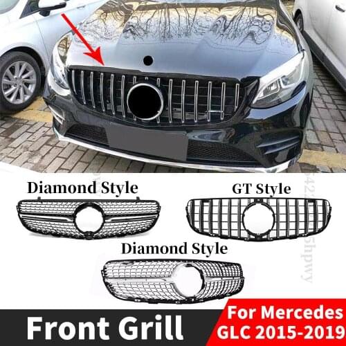 Front Grille Racing Grill Inlet Grille Tuning Accessories Refit For Mercedes GLC X253 C253 2015 2016 2017 2018 2019 Line Coupe