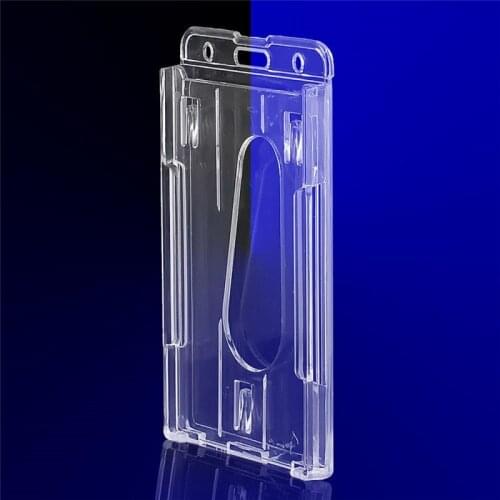 1 Pcs Practical Double Card Acrylic Plastic Brand Business ID Badge Card Holder Wallets Pocket Case