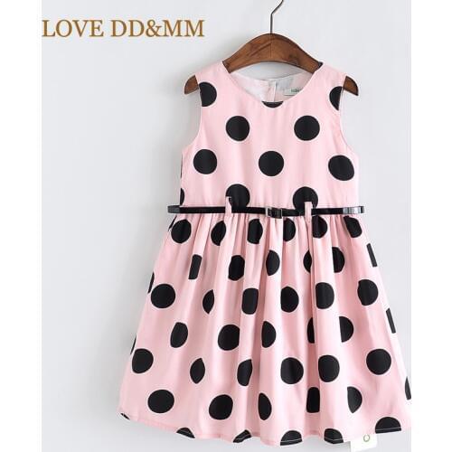 LOVE DD&MM Girls Dresses 2020 New Childrens Clothing Girls Sweet Lovely Polka Dot Belt Sleeveless Vest Dress