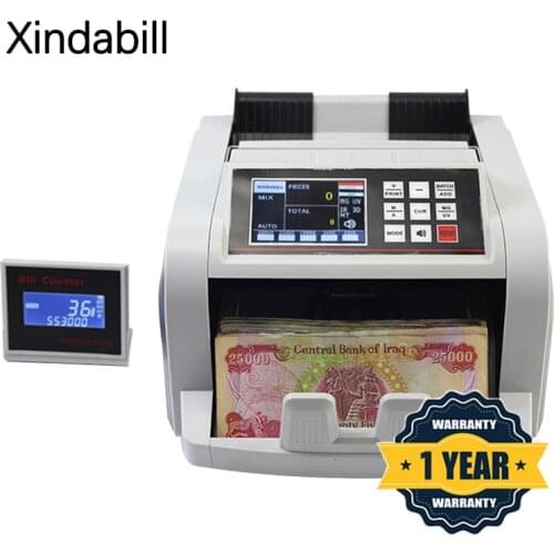 Value bill counter and fake money detector use UV MG IR cash counting for IQD/USD