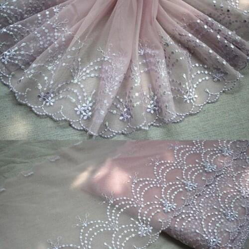 10Meters Mesh Embroidery Lace Trim Flowers Clothing Accessories Trims Dress Skirt Handmade Accessories Home Sofa Curtain Decor