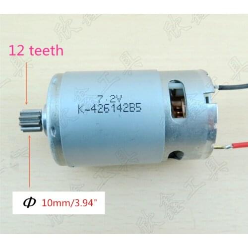 Replacement 12 Teeth DC Motor 7.2V For BOSCH Cordless Drill Driver Batt-Oper Screwdriver GSR7.2V GSR97.2-2